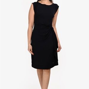 Diane Von Furstenberg Black Knot-Detail Midi Dress